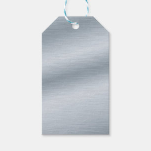 Faux borstelde Zilveren Achtergrond Cadeaulabel