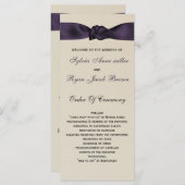 FAUX bow amethyst programme et menu Mariage (Devant / Derrière)