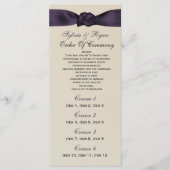 FAUX bow amethyst programme et menu Mariage (Devant)