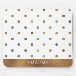 Faux BRONZE POLKA DOTS PERSONALIZE TOEVOEGEN JOUW  Muismat