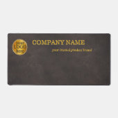 Faux Brown Leather Company Desk Mat (Voorkant)