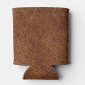 Faux Brown Leather Modern Monogram Blikjeskoeler (Achterkant)