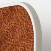 Faux Brown Leather Modern Monogram Pickleball Paddle (Links Detail)