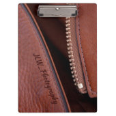 Faux Brown Leather Thoughts, Unzipped Persoonlijk Klembord (Voorkant)
