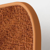 Faux Brown Leather Two Letter Monogram Pickleball Paddle (Links Detail)