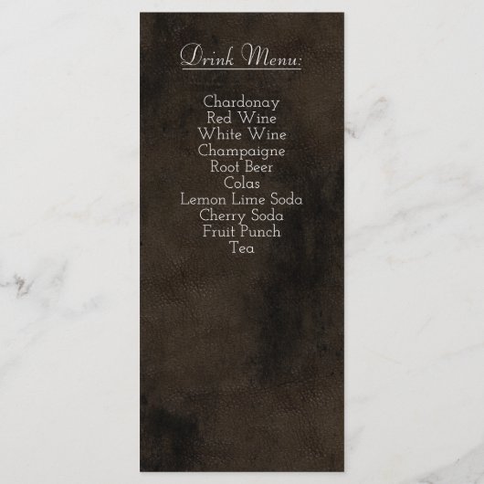 Faux bruin leder menu (Achterkant)