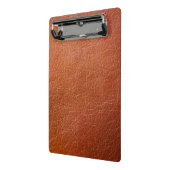 Faux bruin leder mini klembord (Angled2)