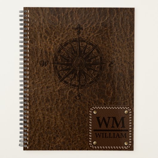 Faux bruin-leder-textuurplanner planner (Voorkant)