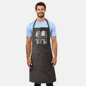 Faux bruin lederen chef-kok grill grilling roker schort (Gedragen)