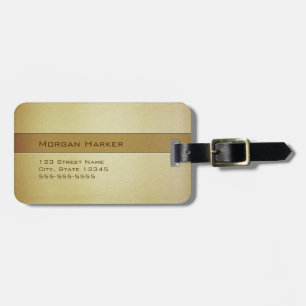 Faux Brushed Gold - Aangepaste naam Bagagelabel