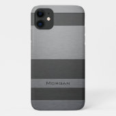 Faux Brushed Steel - Jouw naam toevoegen Case-Mate iPhone Case (Achterkant)