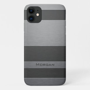 Faux Brushed Steel - Jouw naam toevoegen iPhone 11 Hoesje