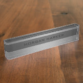 faux brushed steel naambordje (Zijkant)