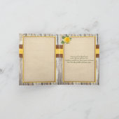 FAUX Burlap, Carte de remerciement Rose jaune (Intérieur)