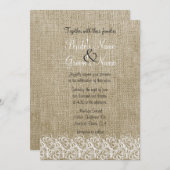 Faux Burlap en Kant Kaart (Voorkant / Achterkant)