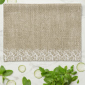 Faux Burlap en Kant Theedoek (Gevouwen)