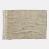 Faux Burlap en Kant Theedoek (Horizontaal)