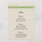 FAUX burlap en lace limoen country bruiloft Menu (Voorkant)