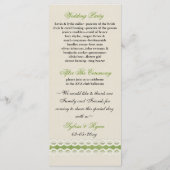 FAUX burlap en lace limoen country bruiloft Programma (Achterkant)