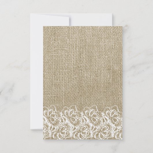 Faux Burlap et Lace RSVP (Dos)