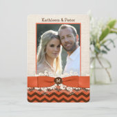 FAUX Burlap, invitation de mariage en dentelle, Ch (Debout devant)