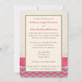 FAUX Burlap, Lace PHOTO Wedding Invite, Chevron 4 Kaart (Achterkant)