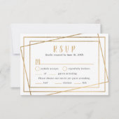 Faux Cadre Géométrique Doré Mariage RSVP + entrées (Devant)
