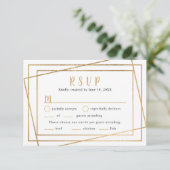 Faux Cadre Géométrique Doré Mariage RSVP + entrées (Debout devant)