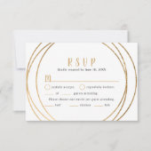 Faux cadre géométrique rond en or mariage RSVP + e (Devant)