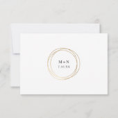 Faux cadre géométrique rond en or mariage RSVP + e (Dos)