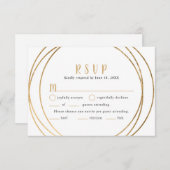Faux cadre géométrique rond en or mariage RSVP + e (Devant / Derrière)