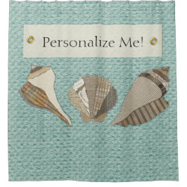 Faux Canvas Aangepast Seashell Applique Douchegordijn