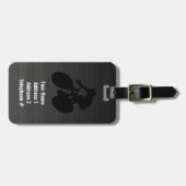 Faux Carbon Fiber Cycling Bagagelabel (Voorkant horizontaal)