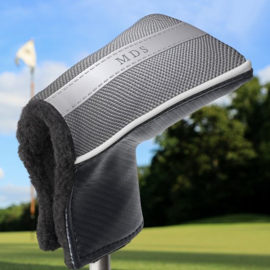 Faux Carbon Fiber Monogram Golf Putter Head Hoesje Golfheadcover