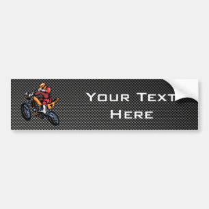 Faux Carbon Fiber Motocross Bumpersticker