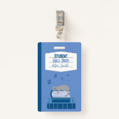 Faux Carnet Blue Student Hall Pass Badge (Devant avec clip)