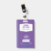 Faux Carnet Purple Library Hall Pass Badge (Avant avec clip)