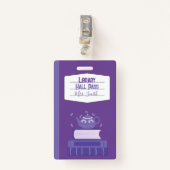 Faux Carnet Purple Library Hall Pass Badge (Devant avec clip)