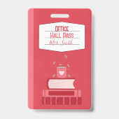 Faux Carnet Rouge Bureau Hall Pass Badge (Avant)