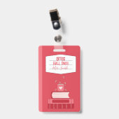 Faux Carnet Rouge Bureau Hall Pass Badge (Avant avec clip)