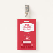 Faux Carnet Rouge Bureau Hall Pass Badge (Devant avec clip)