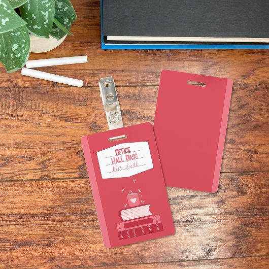 Faux Carnet Rouge Bureau Hall Pass Badge