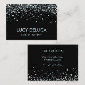 Faux carte de visite argenté et noir de parties (Devant / Derrière)