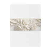 Faux Carved Plaster Relief Ivory Floral Uitnodigingen Wikkel (Achterkant Voorbeeld)