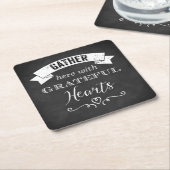 FAUX Chalkboard Grateful Hearts PAPER Onderzetters (Schuin)