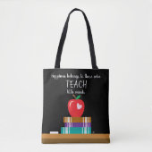 Faux Chalkboard Sac fourre-tout enseignant avec de (Devant)