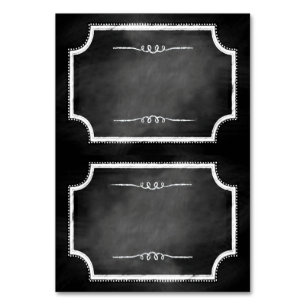 Faux Chalkboard Tented Name Place Kaarten