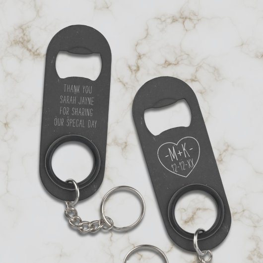 Faux Chalkboard Wedding Sleutelhanger Bottle Open Flessenopener