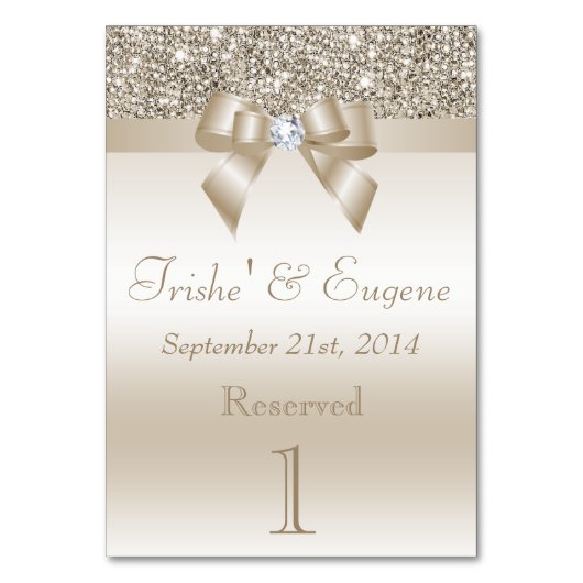 Faux Champagne Sequins and Bows Kaart (Achterkant)