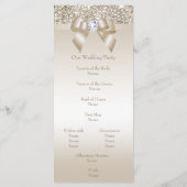 Faux Champagne Sequins Programme de mariage de bou (Dos)